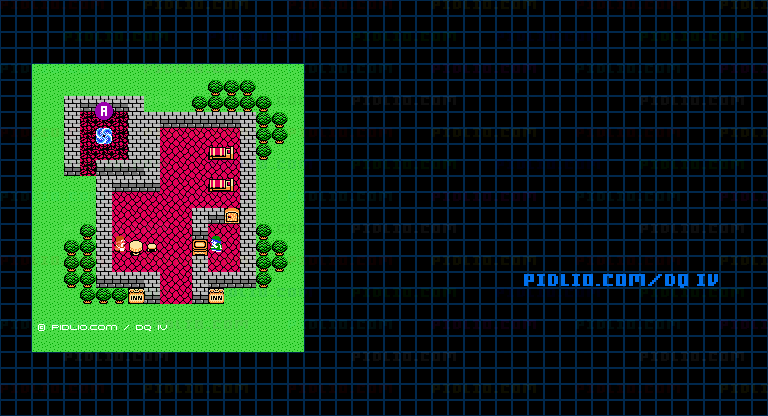 エンドールの旅の扉のマップ画像 ／ FC版ドラゴンクエストIV攻略 ─ pidlio.com