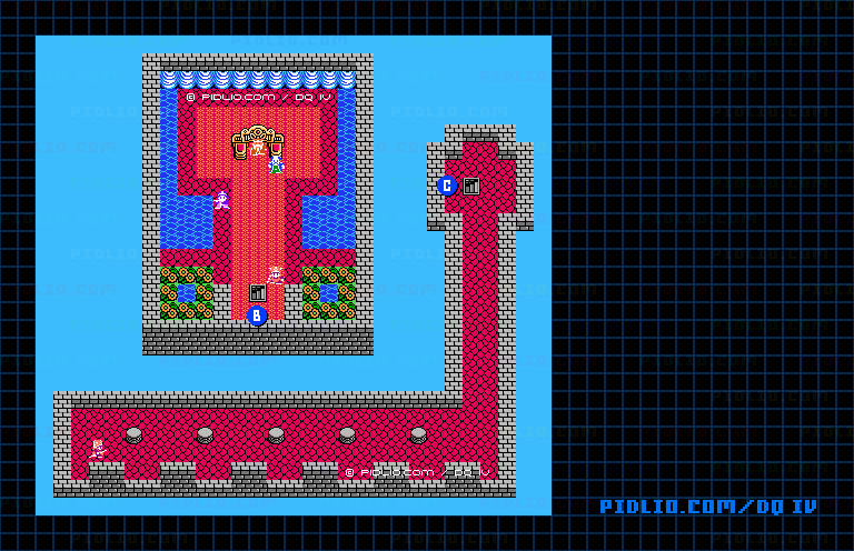 バトランド城2Fのマップ画像 ／ FC版ドラゴンクエストIV攻略 ─ pidlio.com