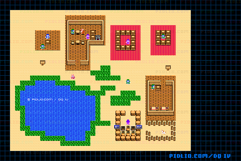 さばくのバザーのマップ画像 / FC版ドラゴンクエストIV攻略 ─ pidlio.com