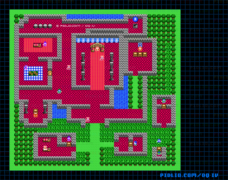 ボンモール城のマップ画像 ／ FC版ドラゴンクエストIV攻略 ─ pidlio.com