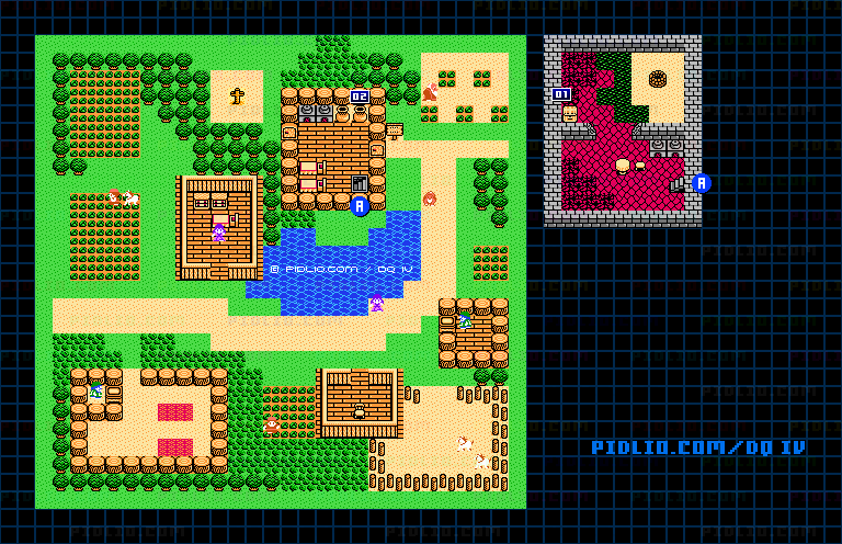 コーミズ村のマップ画像 ／ FC版ドラゴンクエストIV攻略 ─ pidlio.com