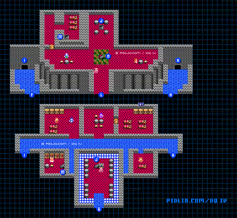 スタンシアラ城・城内のマップ画像 ／ FC版ドラゴンクエストIV攻略 ─ pidlio.com