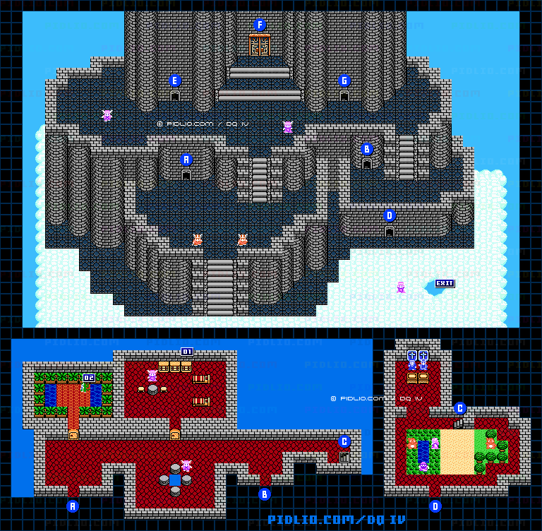 天空城1のマップ画像 ／ FC版ドラゴンクエストIV攻略 ─ pidlio.com