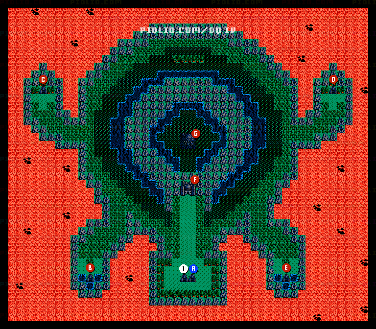 ゴットサイドのワールドマップ画像 / FC版ドラゴンクエストIV攻略 ─ pidlio.com