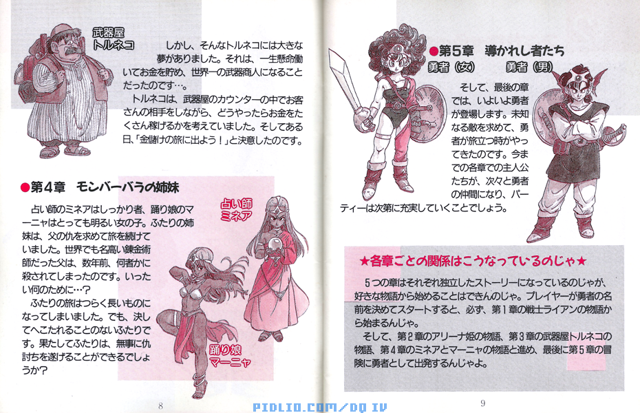 FC版ドラクエ4の預言説明書 P08-P09 ／ ドラゴンクエストIV攻略