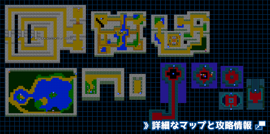闇の洞窟の簡易マップ画像 ／ FC版ドラゴンクエスト4攻略 ─ pidlio.com