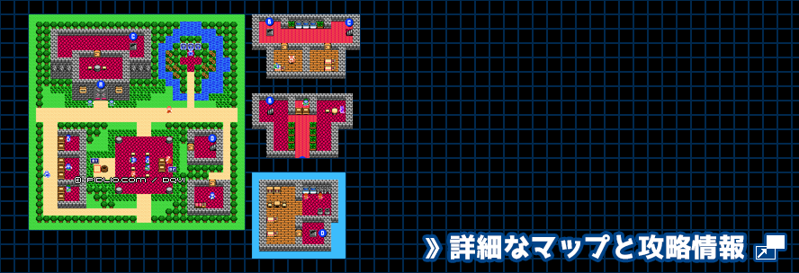 ミントスの町の簡易マップ画像 ／ FC版ドラゴンクエスト4攻略 ─ pidlio.com