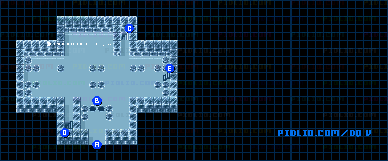 氷の館1Fのマップ画像 ／ SFC版ドラゴンクエストV攻略 ─ pidlio.com