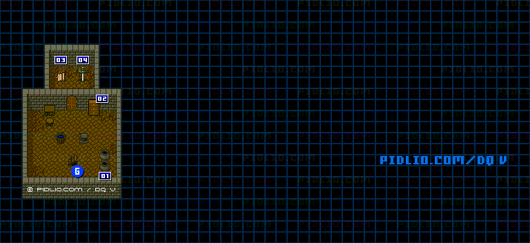 サンタローズの洞窟東側B5のマップ画像 ／ SFC版ドラゴンクエストV攻略 ─ pidlio.com