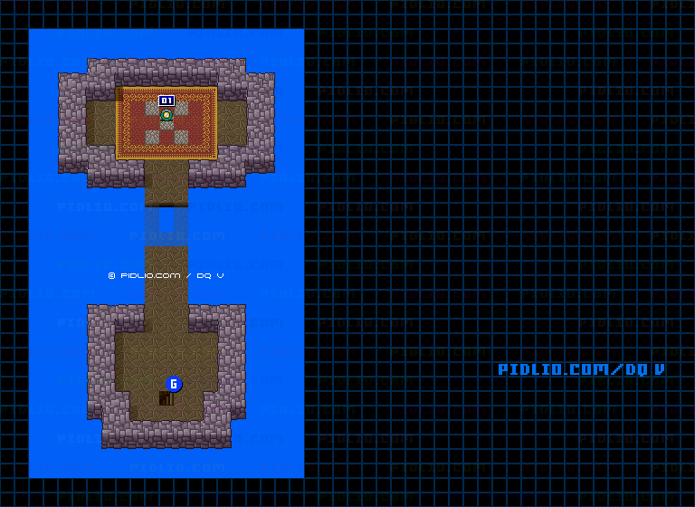 神の塔5Fのマップ画像 ／ SFC版ドラゴンクエストV攻略 ─ pidlio.com