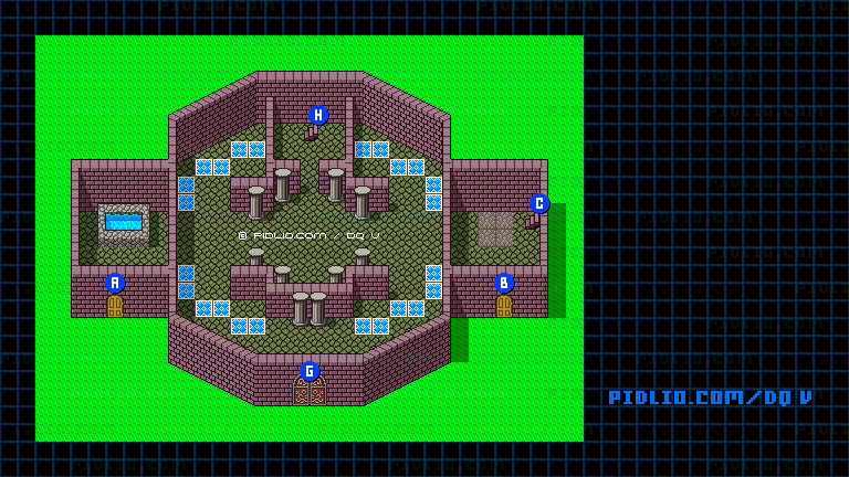 デモンズタワー1Fのマップ画像 ／ SFC版ドラゴンクエストV攻略 ─ pidlio.com