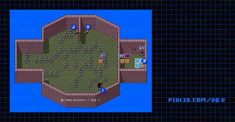 デモンズタワー3Fのマップ画像 ／ SFC版ドラゴンクエストV攻略 ─ pidlio.com