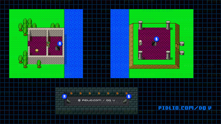 ラインハットの関所のマップ画像 ／ SFC版ドラゴンクエストV攻略 ─ pidlio.com