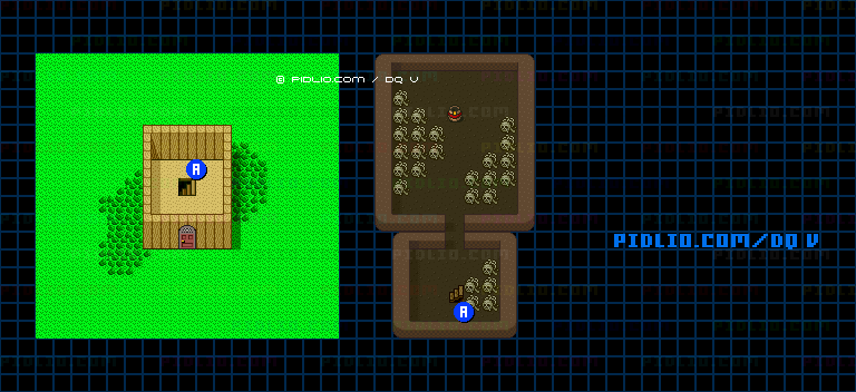 封印のほこら（青年時代後半）のマップ画像 ／ SFC版ドラゴンクエストV攻略 ─ pidlio.com