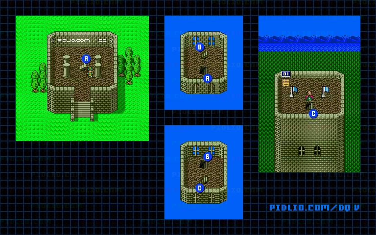 見はらしの塔のマップ画像 / SFC版ドラゴンクエストV攻略 ─ pidlio.com