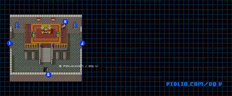 ラインハット城(幼年時代)城内3Fのマップ画像 / SFC版ドラゴンクエストV攻略 ─ pidlio.com