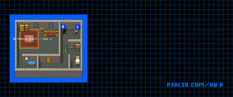 ラインハット城(幼年時代)城内4Fのマップ画像 / SFC版ドラゴンクエストV攻略 ─ pidlio.com