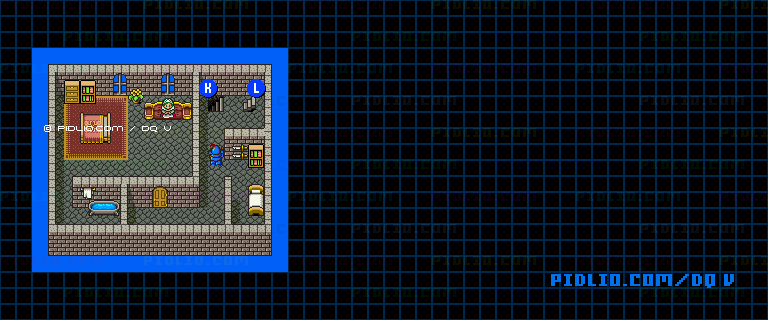 ラインハット城（青年時代前半）城内4Fのマップ画像 ／ SFC版ドラゴンクエストV攻略 ─ pidlio.com