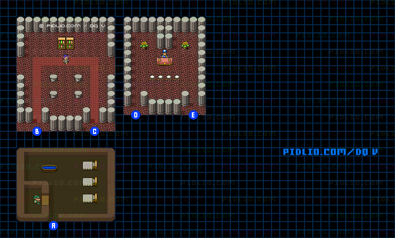 妖精の村（青年時代後半）のマップ画像 ／ SFC版ドラゴンクエストV攻略 ─ pidlio.com