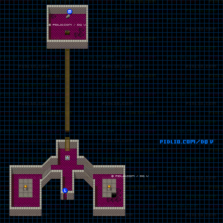 天空城・動力室のマップ画像 / SFC版ドラゴンクエストV攻略 ─ pidlio.com