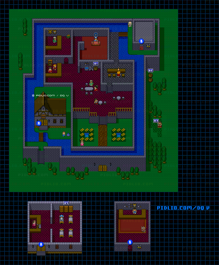 ジャハンナの町のマップ画像 ／ SFC版ドラゴンクエストV攻略 ─ pidlio.com