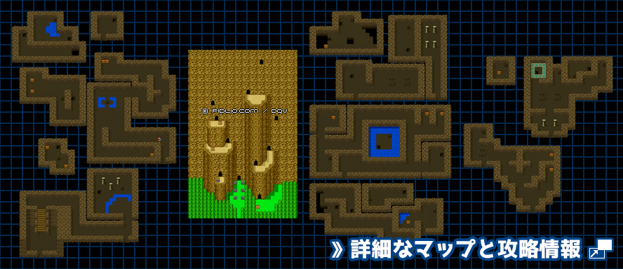 グランバニア山の洞窟の簡易マップ画像 ／ SFC版ドラゴンクエスト5攻略 ─ pidlio.com