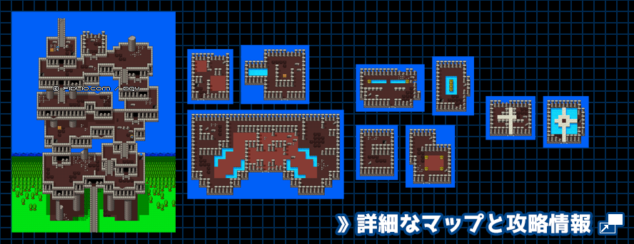 天空への塔の簡易マップ画像 ／ SFC版ドラゴンクエスト5攻略 ─ pidlio.com