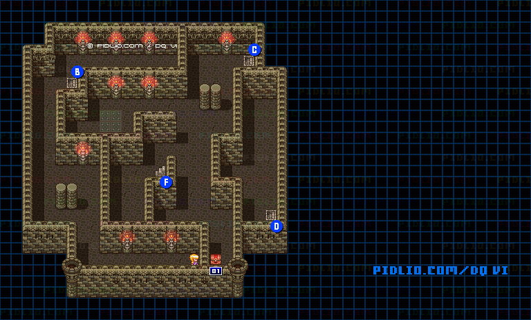 【夢の世界】試練の塔・のマップ画像 ／ SFC版ドラゴンクエスト6攻略 ─ pidlio.com