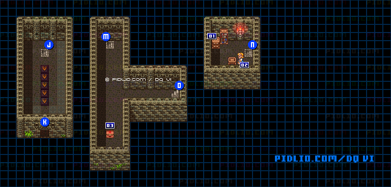 【夢の世界】試練の塔・のマップ画像 ／ SFC版ドラゴンクエスト6攻略 ─ pidlio.com