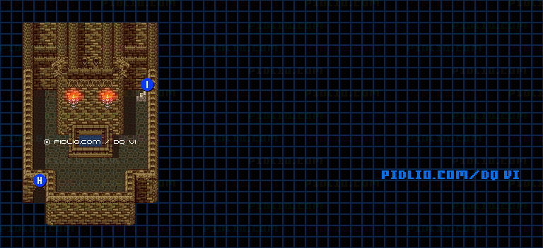【夢の世界】魔術師の塔・塔内8階のマップ画像 ／ SFC版ドラゴンクエスト6攻略 ─ pidlio.com