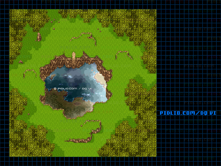 【夢の世界】ゼニスの城の大地の大穴のマップ画像 ／ SFC版ドラゴンクエスト6攻略 ─ pidlio.com