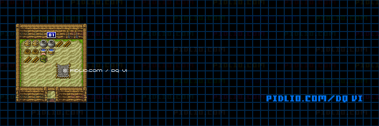 【夢の世界】孤島の小屋のマップ画像 ／ SFC版ドラゴンクエスト6攻略 ─ pidlio.com