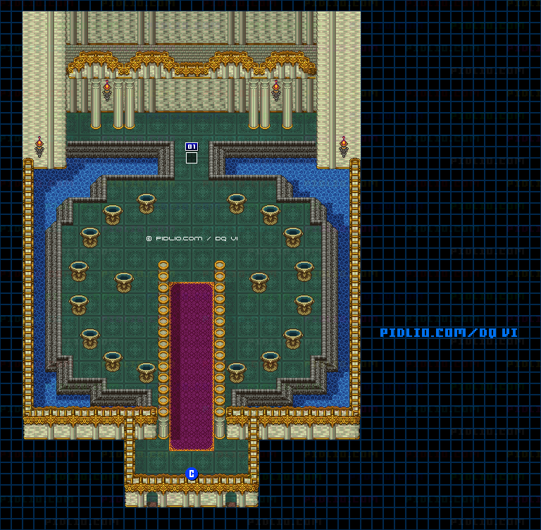 【夢の世界】ダーマ神殿・地下1階祭壇のマップ画像 ／ SFC版ドラゴンクエスト6攻略 ─ pidlio.com