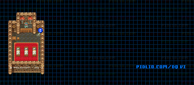 【夢の世界】メダル王の城・地下1階のマップ画像 ／ SFC版ドラゴンクエスト6攻略 ─ pidlio.com
