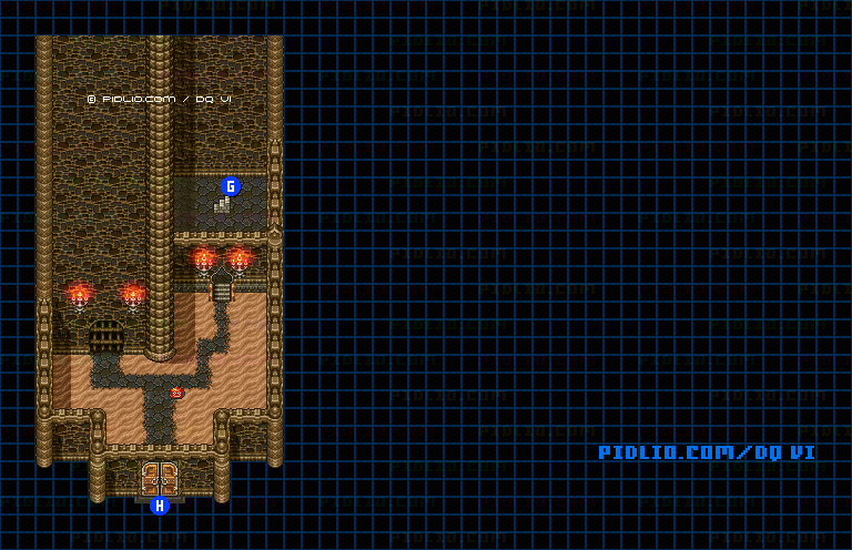 【夢の世界】スライム格闘場・地下2階スライム専用エリアのマップ画像 ／ SFC版ドラゴンクエスト6攻略 ─ pidlio.com