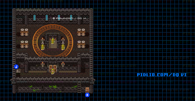 【夢の世界】グレイス城・城内5階のマップ画像 ／ SFC版ドラゴンクエスト6攻略 ─ pidlio.com