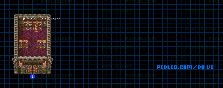 【夢の世界】グレイス城・城内6階のマップ画像 ／ SFC版ドラゴンクエスト6攻略 ─ pidlio.com