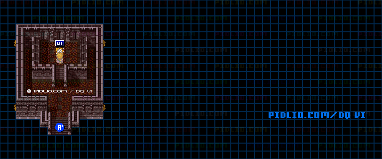 【現実の世界】月鏡の塔・鏡の間のマップ画像 ／ SFC版ドラゴンクエスト6攻略 ─ pidlio.com
