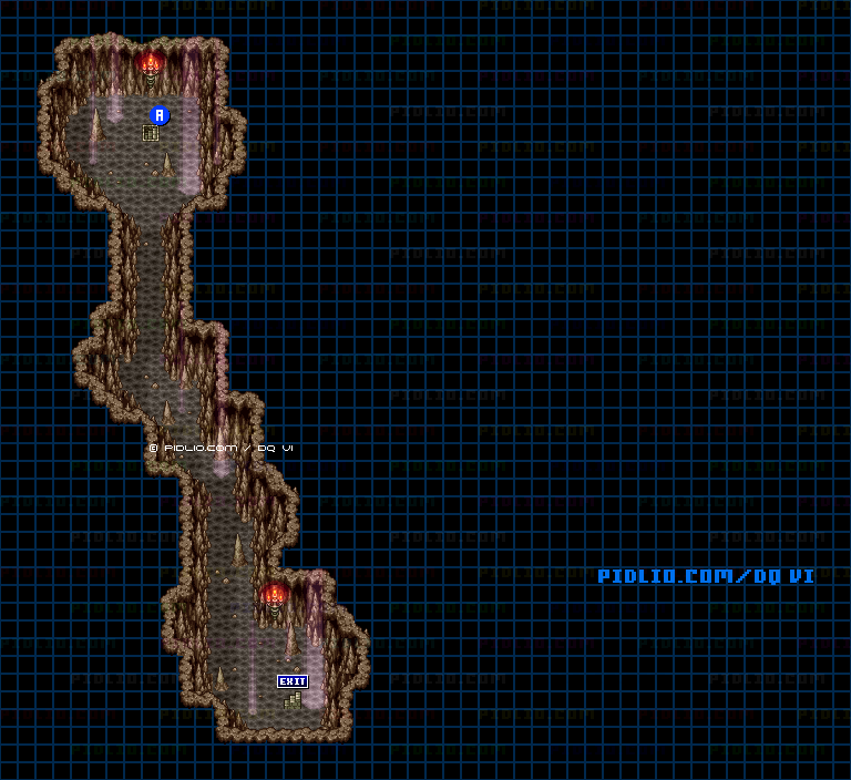 【現実の世界】洗礼のほこら・地下1階のマップ画像 ／ SFC版ドラゴンクエスト6攻略 ─ pidlio.com