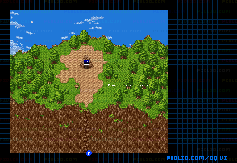 【現実の世界】運命の壁・頂上のマップ画像 ／ SFC版ドラゴンクエスト6攻略 ─ pidlio.com