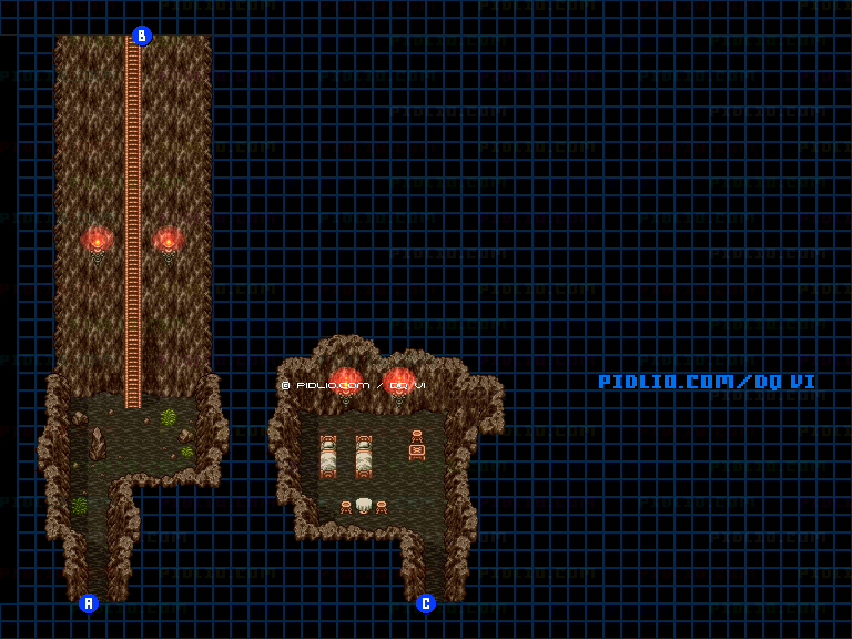 【現実の世界】山肌の道・西側のマップ画像 ／ SFC版ドラゴンクエスト6攻略 ─ pidlio.com