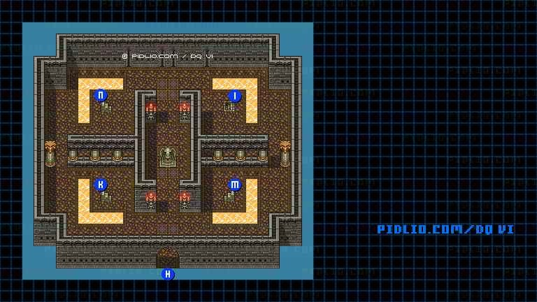 【現実の世界】天馬の塔・4階のマップ画像 ／ SFC版ドラゴンクエスト6攻略 ─ pidlio.com