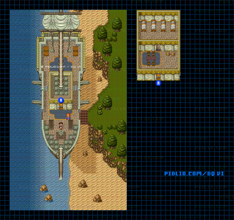 【現実の世界】神の船のマップ画像 ／ SFC版ドラゴンクエスト6攻略 ─ pidlio.com