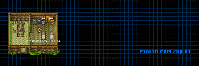 【現実の世界】森の宿屋北東の家のマップ画像 ／ SFC版ドラゴンクエスト6攻略 ─ pidlio.com