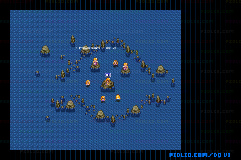 【現実の世界】人魚の集う岩場のマップ画像 ／ SFC版ドラゴンクエスト6攻略 ─ pidlio.com