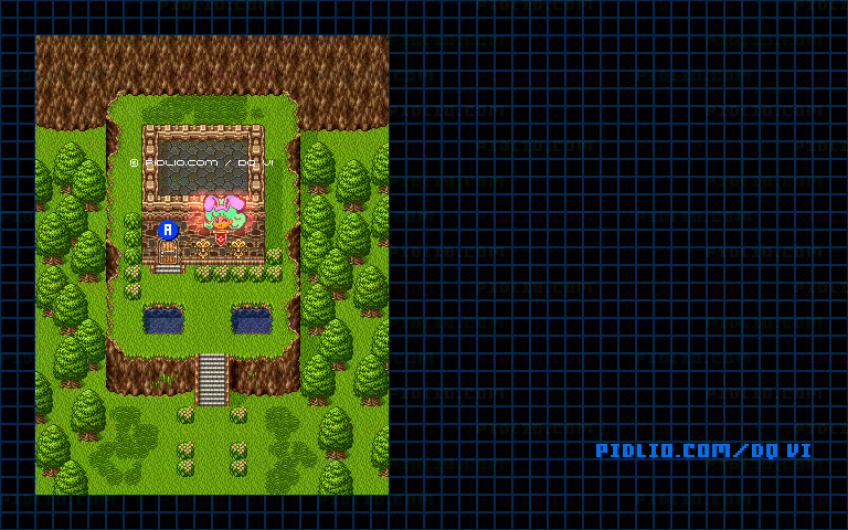 【現実の世界】ポルテの館・屋外のマップ画像 ／ SFC版ドラゴンクエスト6攻略 ─ pidlio.com