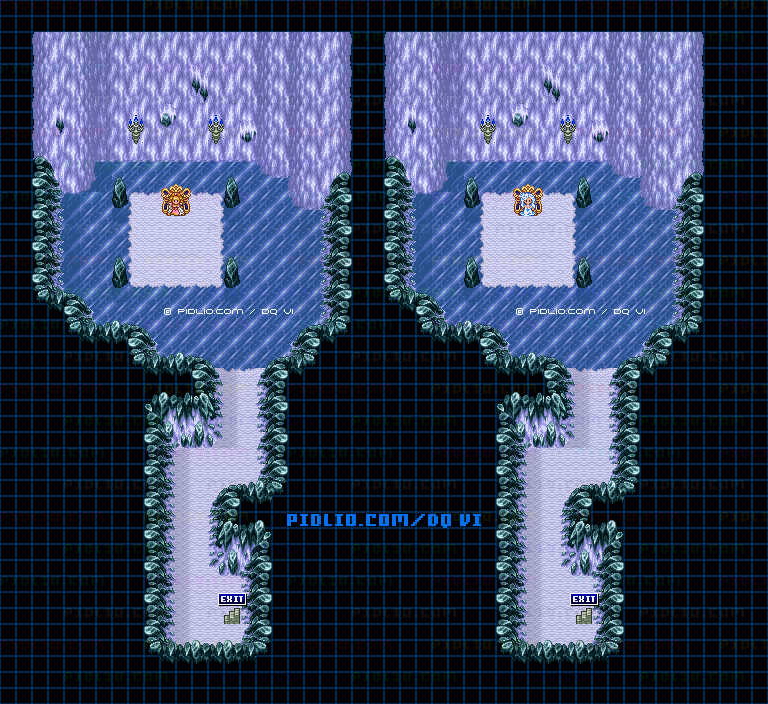 【現実の世界】氷のほこらのマップ画像 ／ SFC版ドラゴンクエスト6攻略 ─ pidlio.com