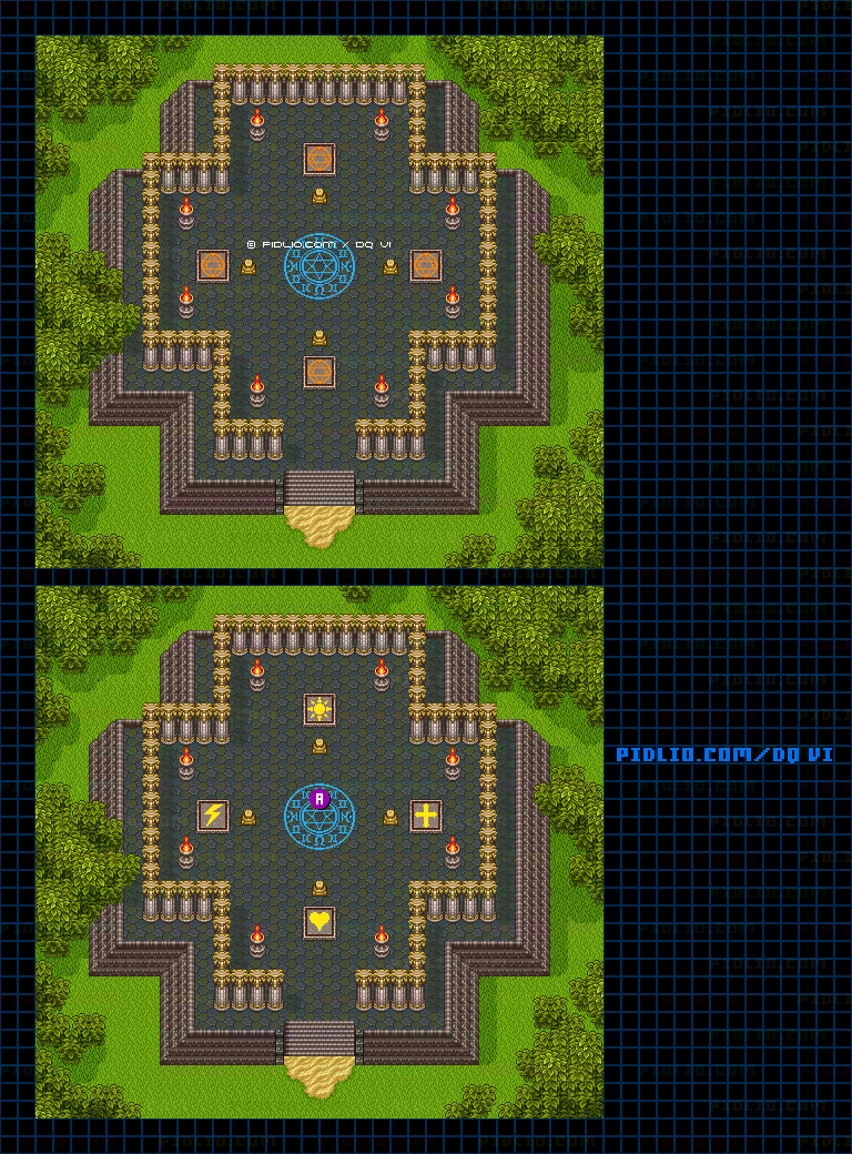 【現実の世界】聖なるほこらのマップ画像 ／ SFC版ドラゴンクエスト6攻略 ─ pidlio.com