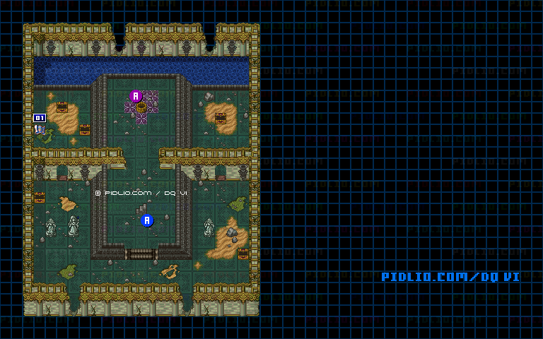 【現実の世界】ダーマ神殿・地下1階のマップ画像 ／ SFC版ドラゴンクエスト6攻略 ─ pidlio.com