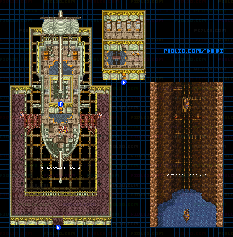 【現実の世界】ゲントの村・神の船のマップ画像 ／ SFC版ドラゴンクエスト6攻略 ─ pidlio.com